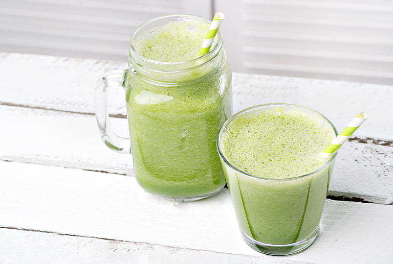Green Machine Smoothie: a combination of deep green fruits and vegetables