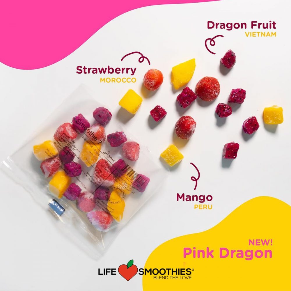 Let's go on a trip with our smoothies and fruits! Life Smoothies Pink Dragon
