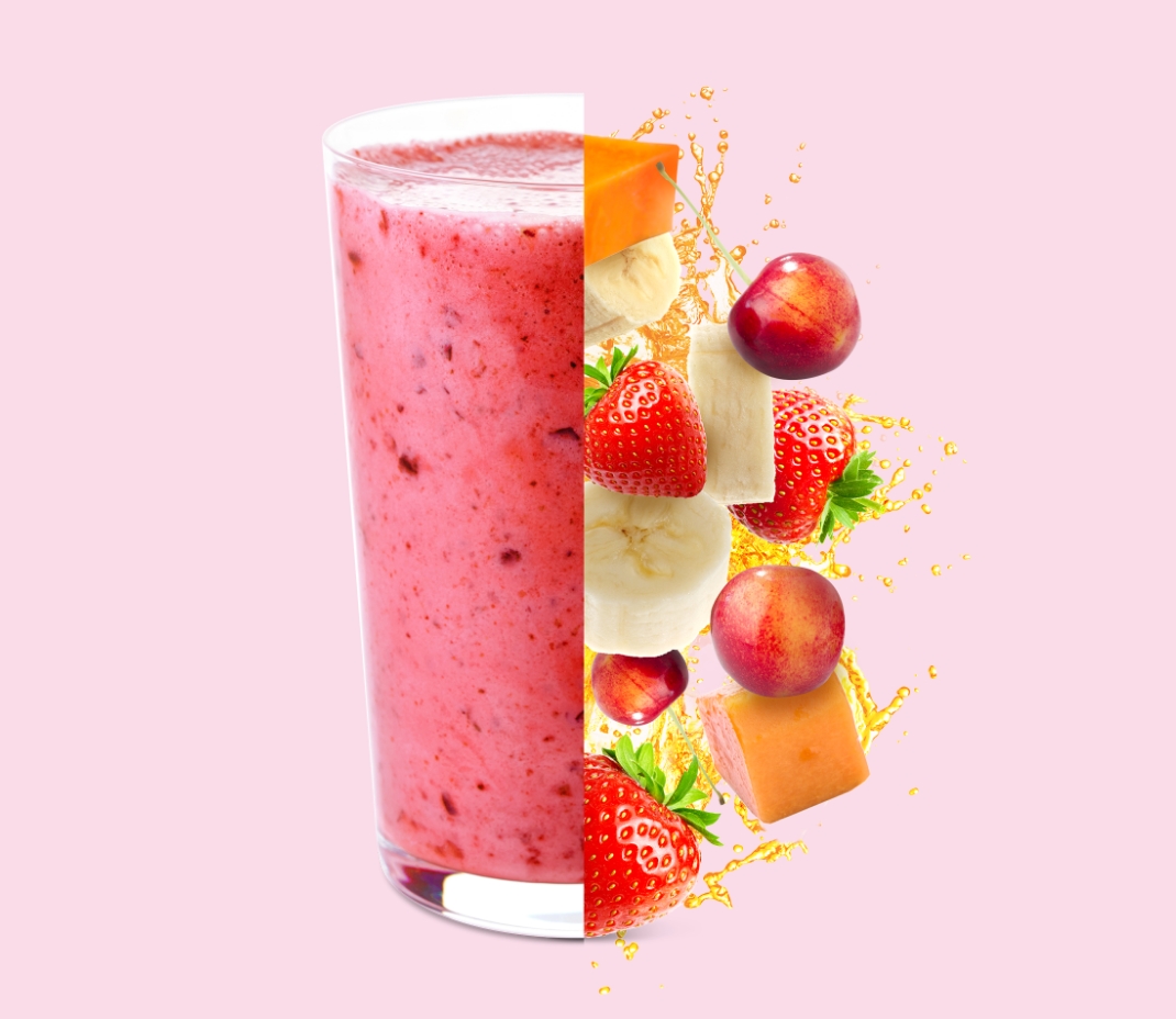 Core Smoothie Strawberry Split-Half Glass-Half Fruits