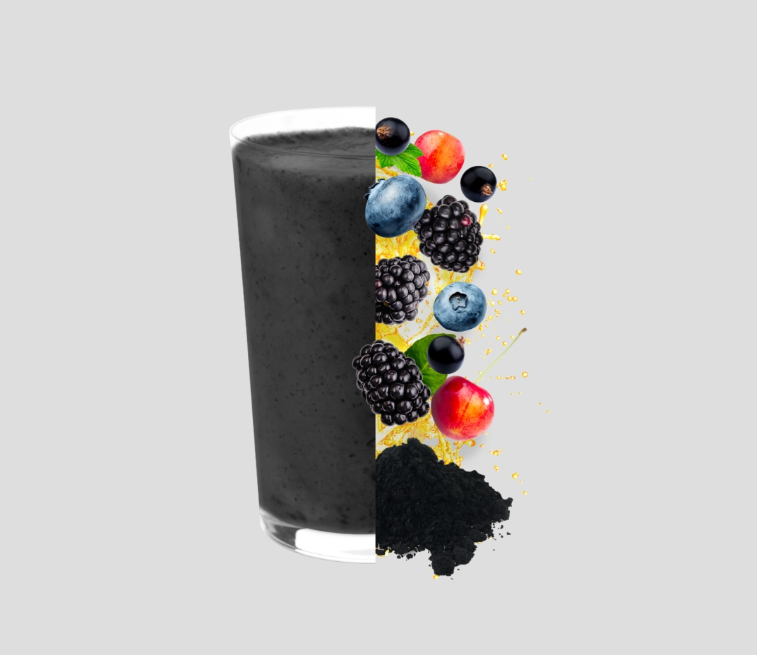 Premium Smoothie Black Detox-Half Glass-Half Fruits
