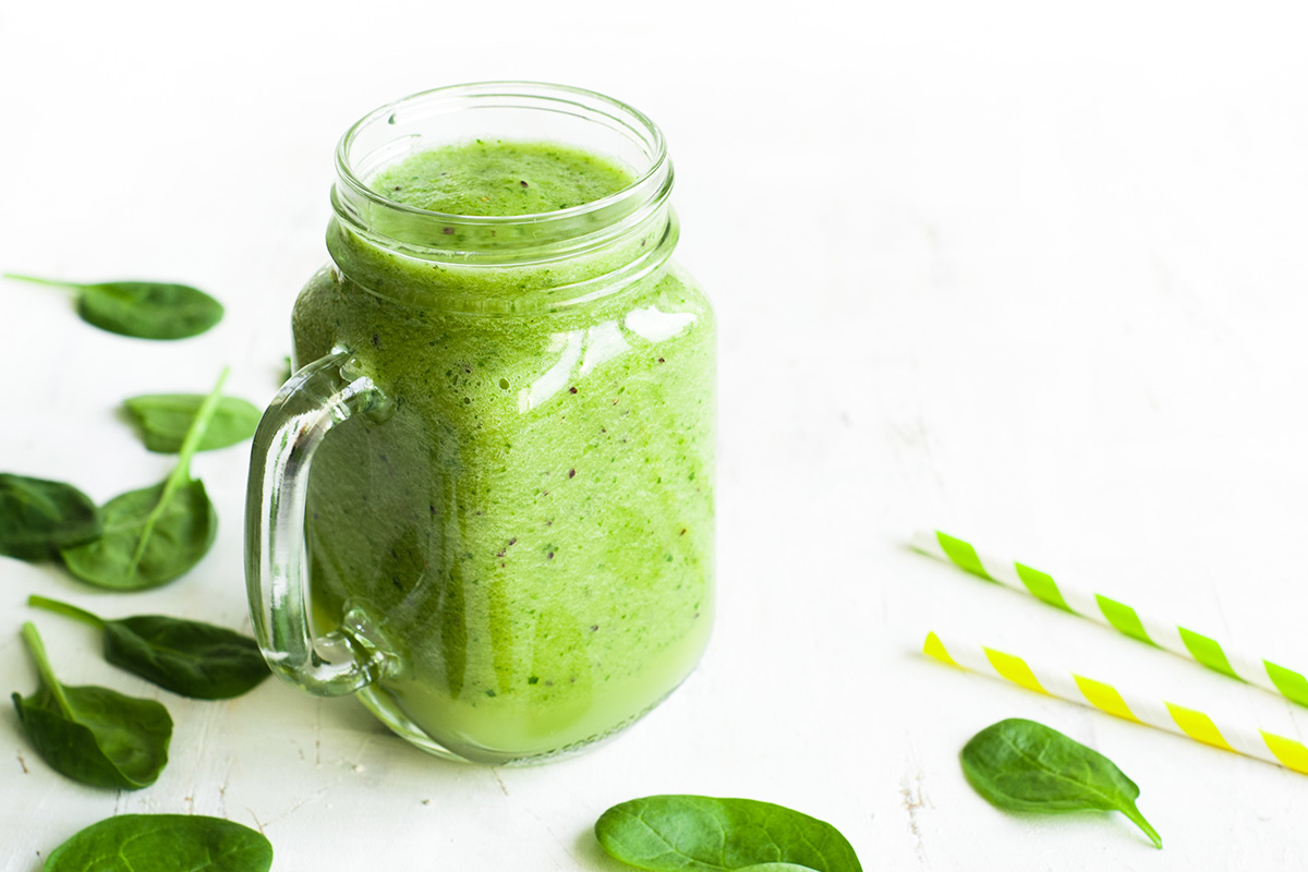 Why are our Smoothies Different - Green Smoothie with Spinach around